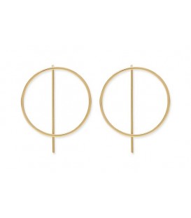Boho Betty Emmanuel Gold Circle with bar Thread Through Earrings