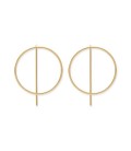 Emmanuel Gold Circle with bar Thread Through Earrings by Boho Betty