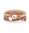 Boho Betty Nairobi Gold/Orange 3 Wrap Leather Bracelet