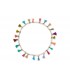 Boho Betty Ceres White chain Necklace with Multi Coloured Tassels