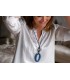 Boho Betty Antheia Horn, Black & Blue Necklace