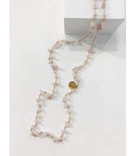 Bcharmd Mia Rose Quartz Necklace Gold