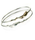 Collette Waudby Silver Bangle with 9ct Gold Entwined Forged Leaf