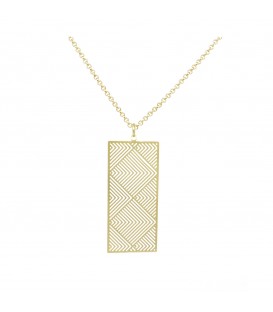 Geo Rectangle Necklace Gold