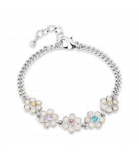 Opal Silver Plated Floral Bracelet